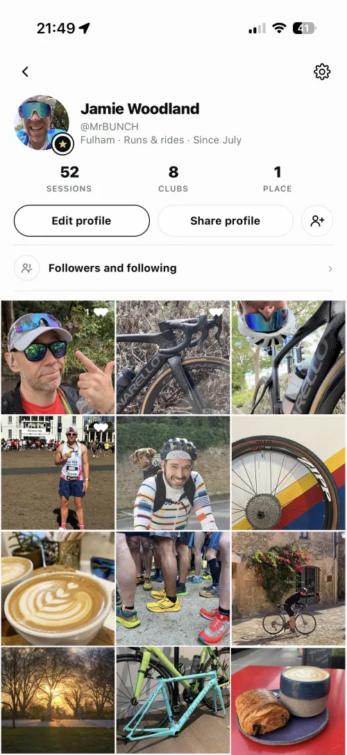A BUNCH profile with a photo gallery